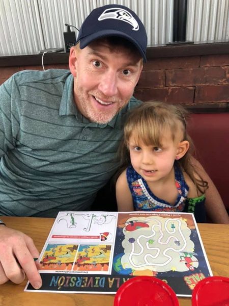 dipg warrior and father eating in mexico