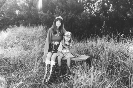 grandma and granddaughter dressed as wonder woman