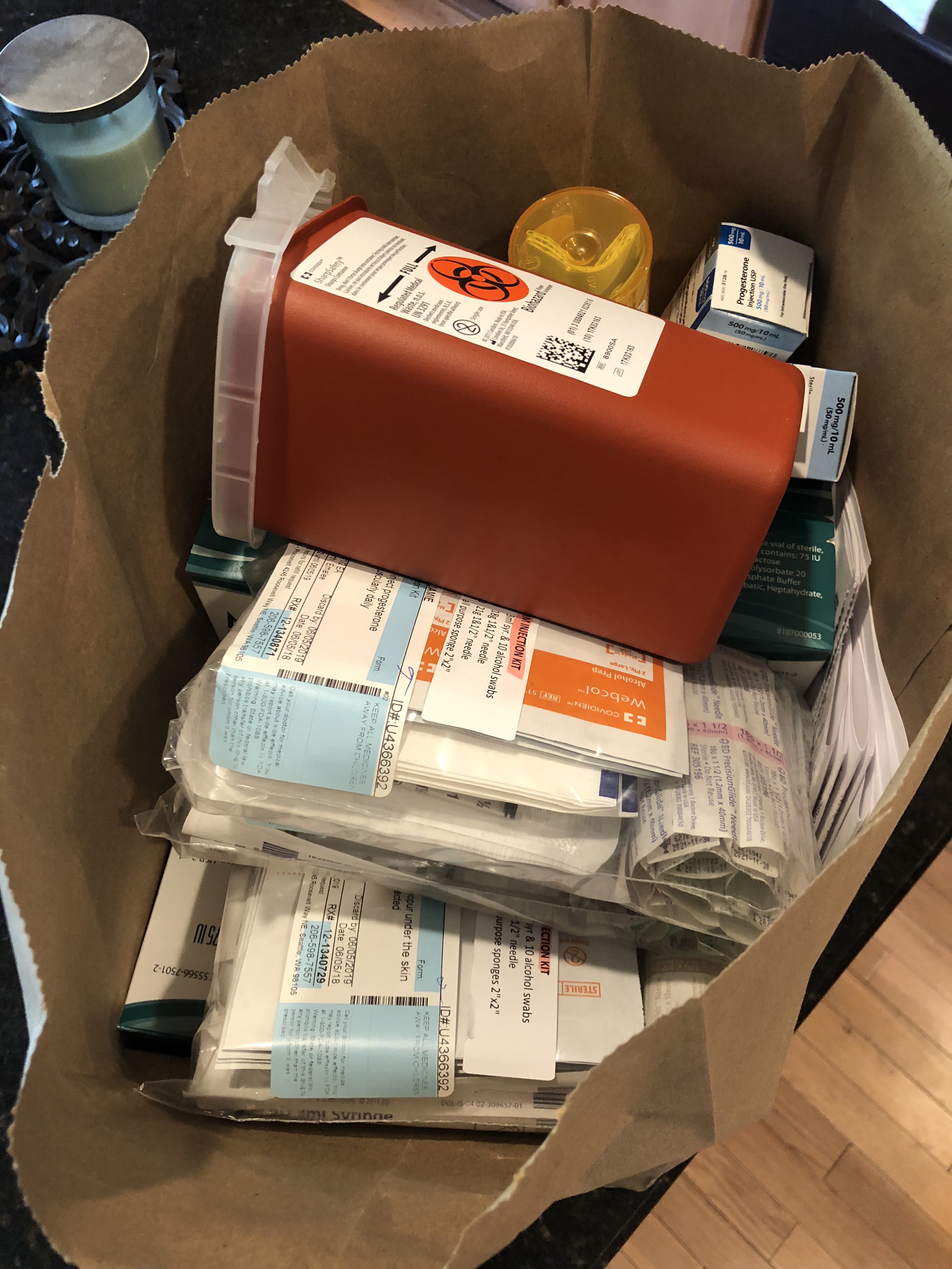 ivf medications and sharps container