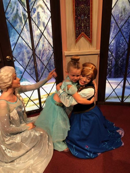 Dylan hugs princess anna